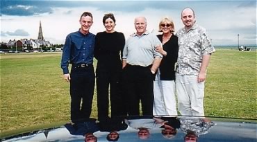 Some of my girlfriend's family in Lytham, June 2000. From l to r - me, AJ, dad Derek, mum Trish and brother Andrew