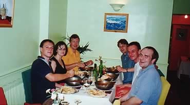 A 'winter road maintenance' balti on the Bristol Road (Lee, Vicky, JET, Bradders, me and Jon) with a few beers afterwards in what was then my back garden!
