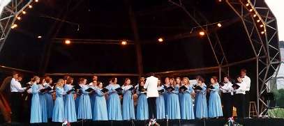 A Kent Youth Choir concert at Ightham Mote, Kent. I'm in the back row towards the right.