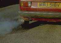 Pollution from a car exhaust