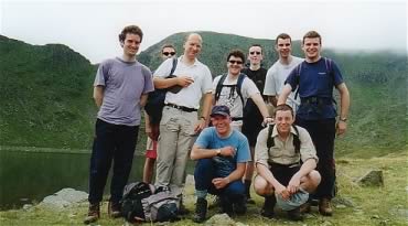 Ian Phillips's stag do in the Lakes, August 2001 along with the amazing 'leaning' Herdwick sheep!